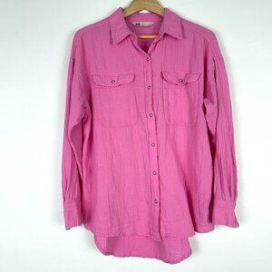 SO Goods for Life PINK, Soft Cotton shirt, Size S, Loose fitting casual shirt